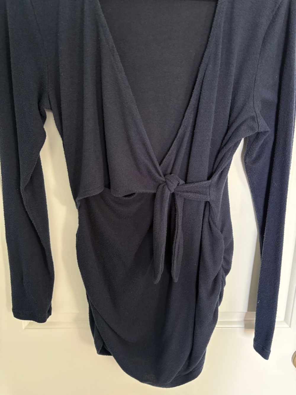Old Navy Small Maternity Navy Wrap Long Sleeve Shirt - Picture 3 of 9
